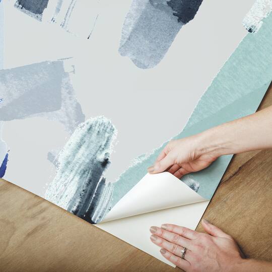 RoomMates Tamara Day Blue Abstraction Peel & Stick Wallpaper Mural